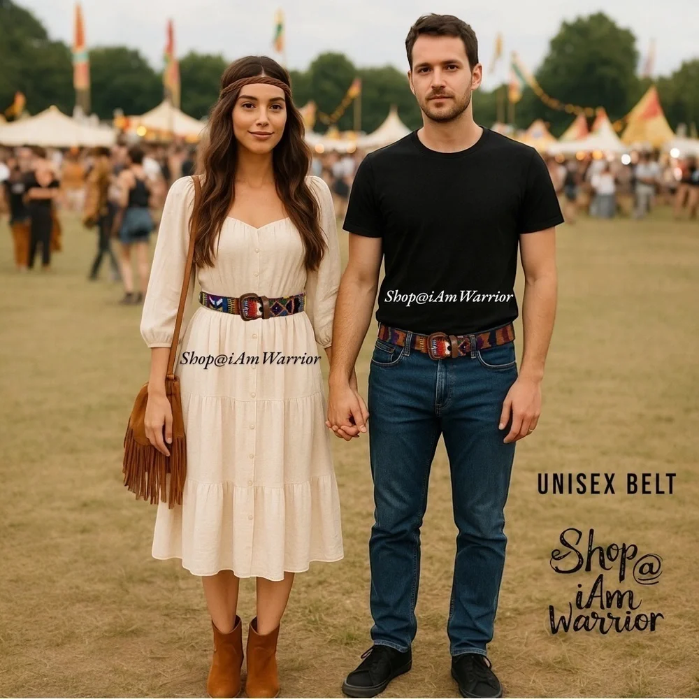 Guatemalan genuine leather hand made embroidered unisex belt *shop@iamwarrior